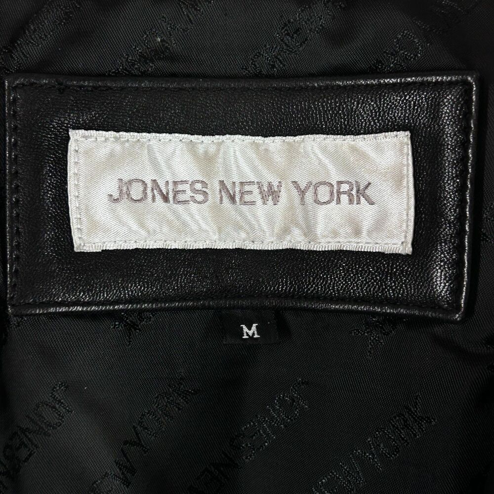 ๐ Jones New York Butter Soft Black Leather Jacket M Elegant Western Vibes - Picture 10 of 10